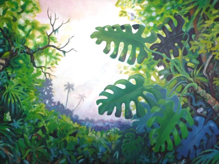 Acrylique sur toile forêt tropicale