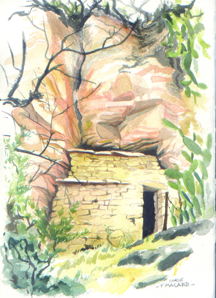 Aquarelle - Corse - bergerie de Spirta