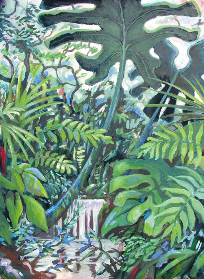 Jungle acrylique sur papier marouflé sur bois