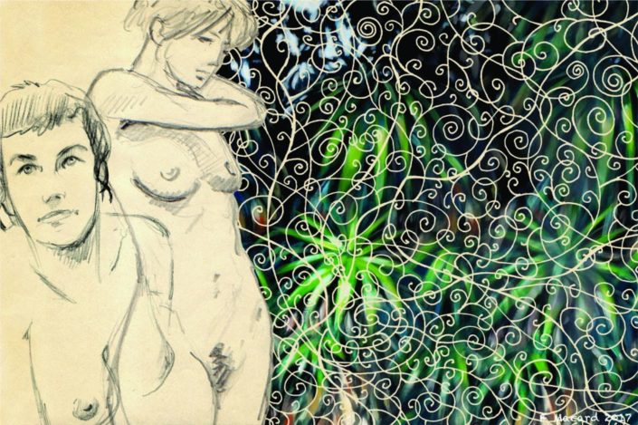 Nu et végétation 70x50