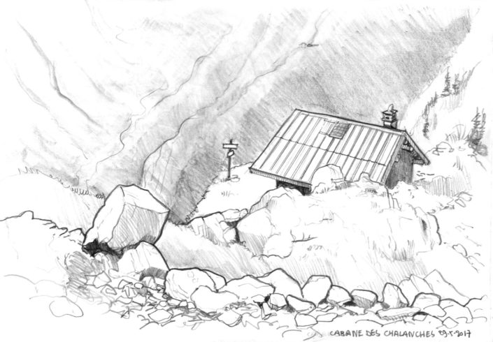 Cabane des Chalanches crayon de papier