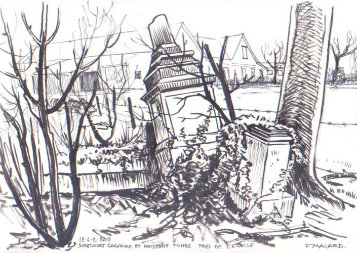 Dessin au feutre pinceau - Grande Guerre - Soyécourt - Somme