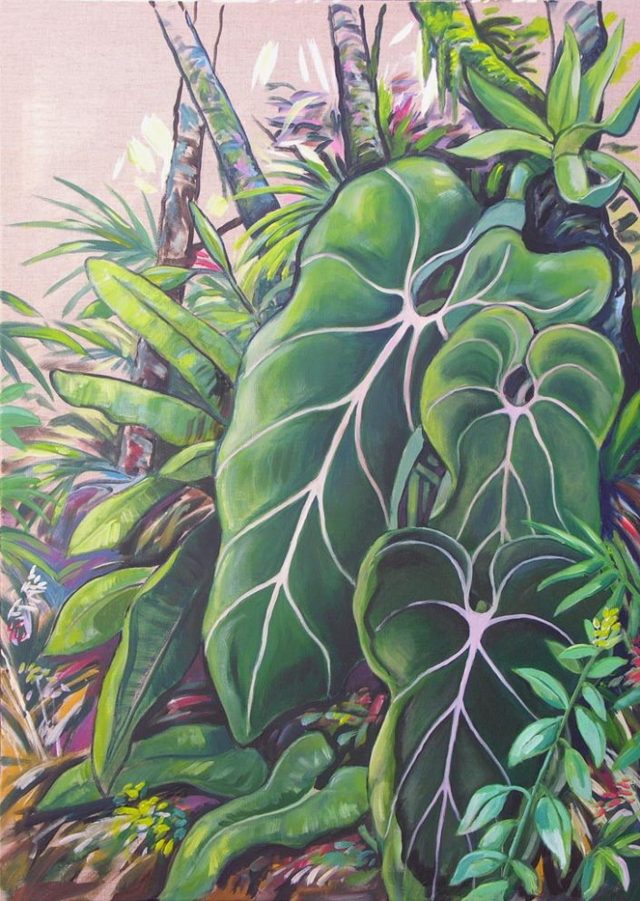 plantes-tropicales,-acrylique-sur-toile